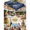 thumbnail image 5 of Navy Blue Tablecloth Square Table Cloth 60x60 , Waterproof Tablecloth Outdoor Table Cloth, Retro Oil Painting Modern Abstract Art Aesthetics Washable Table Cover for Kitchen Dining Party, 5 of 8