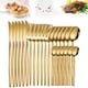 thumbnail image 1 of Myvit Juego de Cubiertos Negro y Dorado Juego Flatware de Cubiertos de Acero Inoxidable de 24 Piezas, Cuchillos, Tenedor, Cuchara, Servicio de Vajilla para 6, 1 of 8