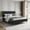 Black, variant on AUFANK Queen Bed Frame Upholstered Platform with Wooden Slats, Noise-Free, White