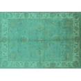 thumbnail image 1 of Ahgly Company Machine Washable Indoor Rectangle Oriental Turquoise Blue Traditional Area Rugs, 5' x 8', 1 of 4