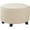 Beige, variant on LKJYER Round Ottoman Cover, Stretch Footstool Slipcover, Stool Protector Cover with Elastic Bottom, Dustproof Removable Washable Footrest Pouffe Covers