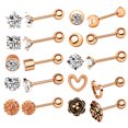 thumbnail image 1 of Pendientes de circonita con forma de hueso para la oreja y para uñas, joyería para piercing en línea, 1 of 5