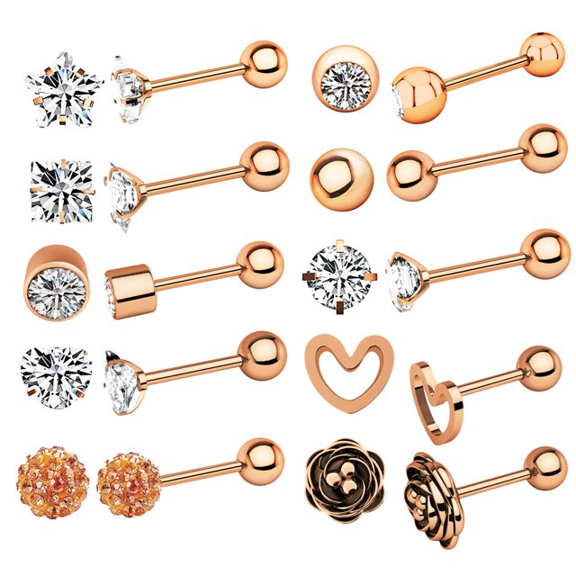 Pendientes de circonita con forma de hueso para la oreja y para uñas, joyería para piercing en línea