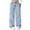 Sky Blue, variant on Women's High-Waisted Straight Wide Leg Jeans - Casual Loose-Fit Denim Pants, Watermelon Red Size M