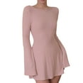 thumbnail image 1 of Gupgi Women Backless Mini Dresses Ribbed Basic Solid Bodycon Slim Dress, 1 of 9