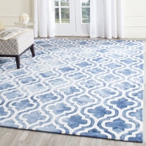Safavieh Dip Dye Jolyon Geometric Wool Area Rug, Blue/Ivory, 7' x 7' Square
