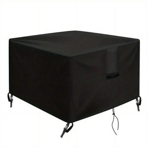 Housse Carrée Solide Résistante aux Déchirures et Imperméable pour Foyer Extérieur, Revêtement PU Résistant à la Décoloration 32 ”L * 32” L * 24 ”H Noir