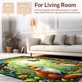 thumbnail image 2 of ODIKA 4'x6' Machine Washable Non-Slip Area Rug, Woodland Creatures and Leaf Maze Storybook High Traffic Rug, Green, 282252, 2 of 7