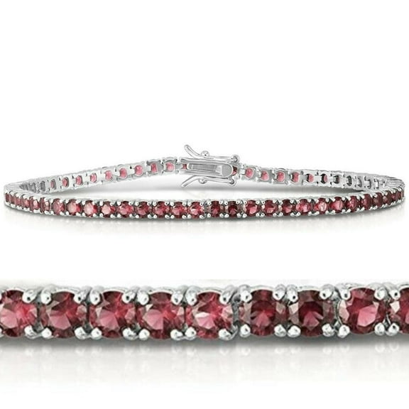 Pompeii 3 1/2ct Ruby Tennis Bracelet 14k White Gold 7" (,)