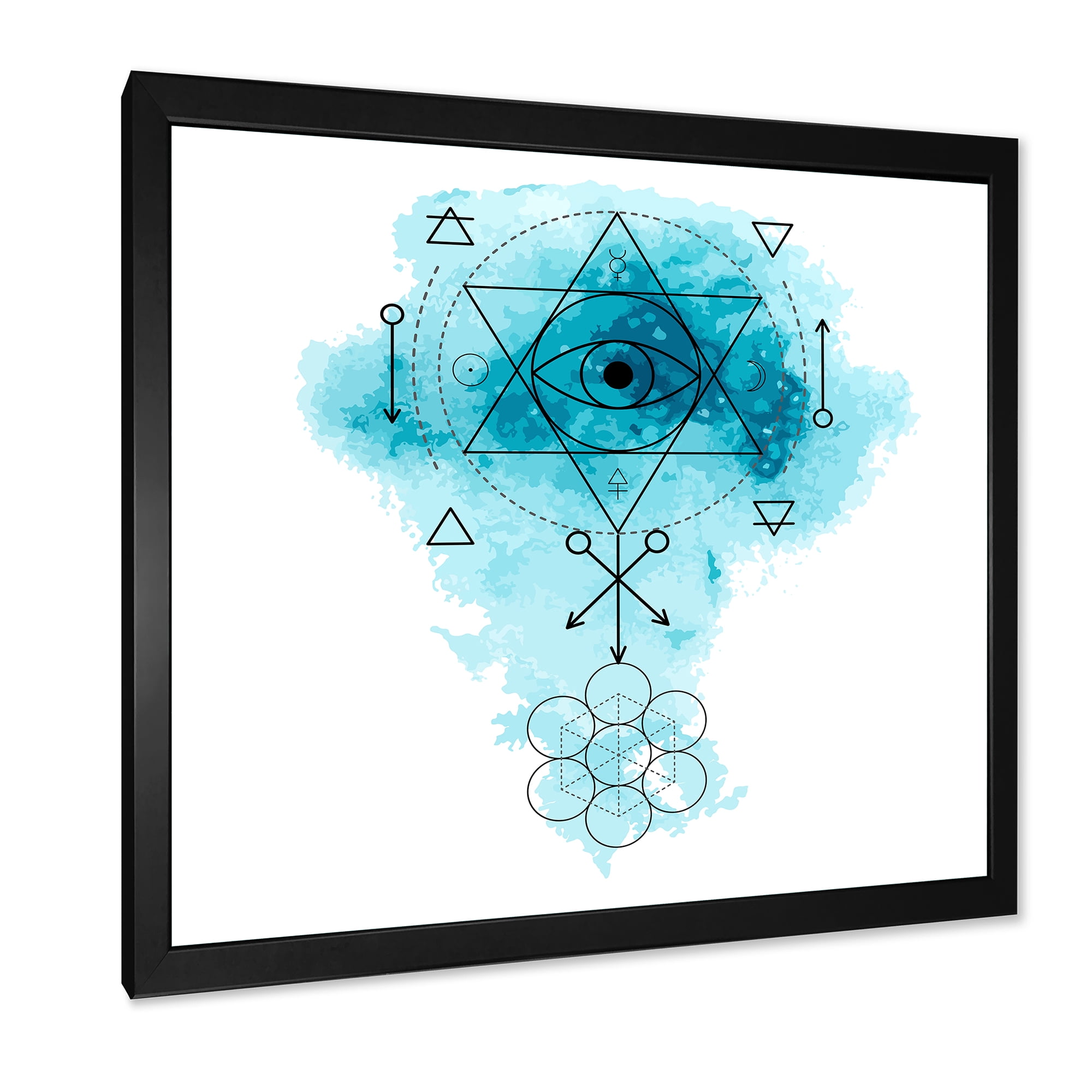 Designart 'Sacred Geometry and Symbol of Alchemy II' Bohemian & Eclectic Framed Art Print