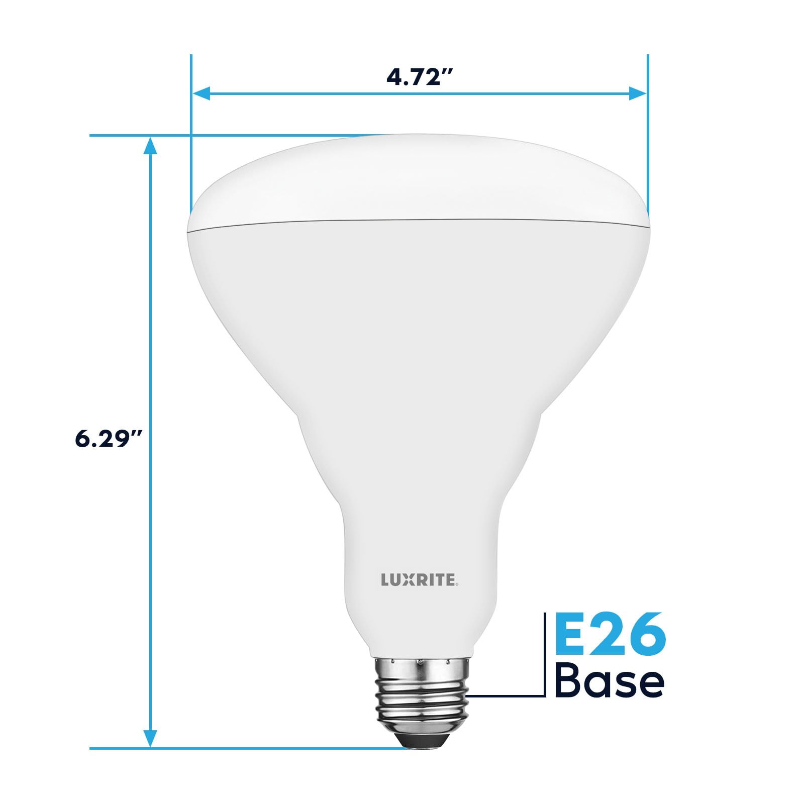 Luxrite BR40 LED Light Bulbs, 13W=85W, 3000K Soft White, Dimmable, 1100 Lumens, E26 6 Pack