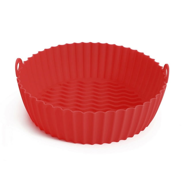 Bandeja para hornear Pontos, reutilizable, antiadherente, de silicona, para freidoras de aire, bandeja para horno, pizza frita, cesta para pollo, accesorios para freidoras de aire