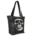 thumbnail image 4 of Cauagu Magician Hat Skull Print Canvas Aesthetic Tote Bag for Women Beach Bag Shopping Bags Shoulder Bag Reusable Grocery Bags, 4 of 7