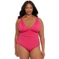 Time and Tru Women's and Women's Plus Size Solid Plunge V Neck One