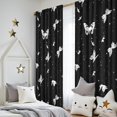 thumbnail image 5 of Blackout Kids Curtains,Black White Butterfly Star Pattern Childrens Insulated Curtains Set Of 2,Bedroom Essentials,Toddler Room Decor 52"x84", 5 of 5
