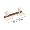 thumbnail image 2 of Walnut Bathroom Suction Cup Shelf - Wall Mounted Sink Shelf Over Faucet for Bathroom & Kitchen, Removable Suction Cup Sink Over Faucet Organizer, Floating Storage Countertop Shelves,40 CM, 2 of 7