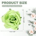 thumbnail image 2 of Flowers Hair Clips, Rose Flower Brooch Pin, Floral Brooch Hairpin for Women Wedding 12 Pack & Green, 2 of 7