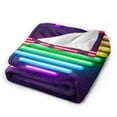 thumbnail image 2 of DouZhe Ultra-Soft Micro Fleece Lightweight Flannel Bed Blanket, Neon Heart Lgbt Pride Print Cozy Warm Throw Blankets, 40"x30", 2 of 7