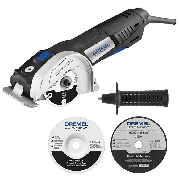 Dremel US40 Kit d'Outils de Scie Compacte Ultra-Scie avec 3 Roues de Coupe et Manche Auxiliaire