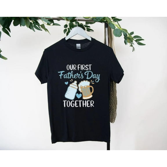 First Father's Day T-Shirt With Baby Matching Gift Idea, for men & women, up to size 5XL