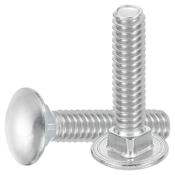 Uxcell 5Pack 1/4"-20x3" Stainless Steel Carriage Bolts Round Head Square Neck, Silver