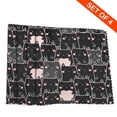 thumbnail image 2 of DouZhe Ensemble de 4 Polyester Placemats, Motif Kawai Mignons Chats Noirs Résistant à la Chaleur Place Mats pour Table à Manger, 12 Pouces x 18 Pouces, 2 of 6