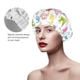 thumbnail image 2 of KLL Happy Easter Rabbit Pattern Shower Cap & Bath Cap for Women,Reversible Oversized Waterproof Shower Caps for all Hair Lengths,Elastic Reusable Bathing Hair Cap, 2 of 6