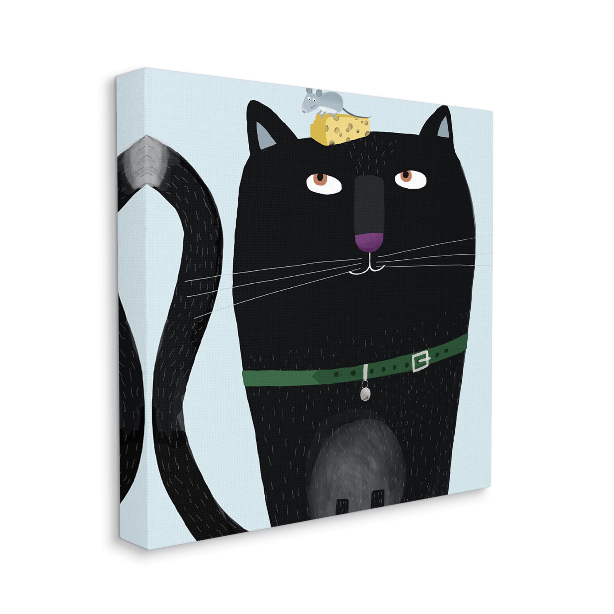 Stupell Industries Cat & Mouse Pet Friends Animals & Insects Painting Gallery Wrapped Canvas Print Wall Art
