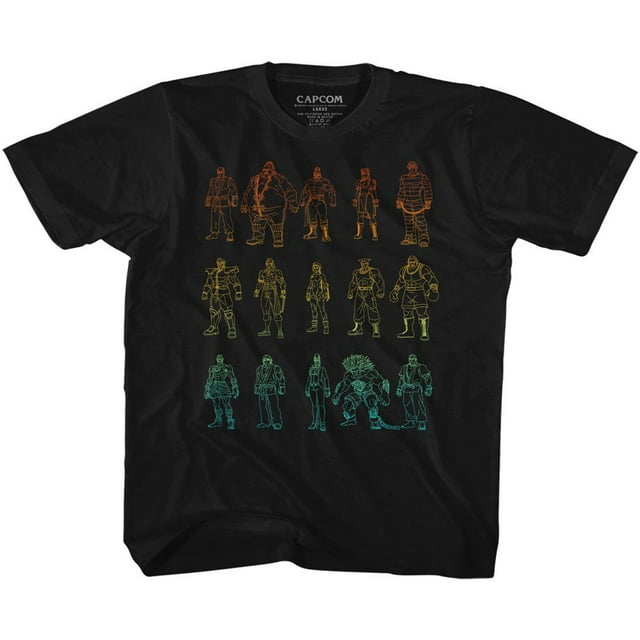 T-Shirt Noir pour Tout-Petit Street Fighter Outlines
