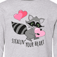 thumbnail image 4 of Inktastic Stealin' Your Heart Cute Raccoon Long Sleeve Youth T-Shirt, 4 of 5