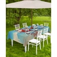 thumbnail image 4 of Fsddascl Coastal Santa Christmas Outdoor Tablecloth - 60x84 Inch Rectangle Dining Table Cover, Xmas Sea Turtle Beach Waterproof Outdoor Table Cloth with Umbrella Hole & Zipper for Picnic/Patio/Party, 4 of 7