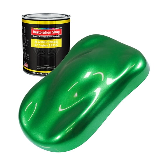 Restoration Shop - Firemist Green Acrylic Enamel Auto Paint - Quart Paint Color Only - Single Stage High Gloss
