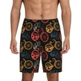 thumbnail image 1 of Balery Compass And Mountains In Bicycle Wheels1 Pantalones cortos de pijama de punto de algodón para hombre con cinturilla y bolsillos-XX-Large, 1 of 6