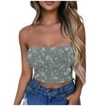 thumbnail image 4 of Womens Top,Casual Sequined Printed Tube Yoga Sports Wrapped,Womens Tube Tops, 4 of 6