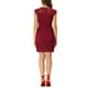 thumbnail image 3 of INSPIRE CHIC Vestido Bodycon de Encaje Floral con Mangas Cortas de Punto Elástico para Mujeres en Rojo, 3 of 6