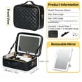 thumbnail image 3 of Makeup Bag with LED Mirror, Travel Cosmetic Organizer Case, White 10.04 x 8.86 x 4.72 in, 3 of 11