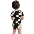 thumbnail image 3 of Xecao Daisies Flowers Pattern Baby Climbing Bodysuit Short Sleeve Onesie Unisex 0-12 Months Baby Shirt Newborn Outfits Crotch snap design-9M, 3 of 6
