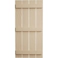 thumbnail image 3 of Ekena Millwork 23 1/2"W x 90"H Rustic Four Board Spaced Board-n-Batten Sandblasted Faux Wood Shutters (Per Pair), Primed Tan, 3 of 11