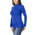 thumbnail image 3 of Women's Casual Solid Mock Neck Long Sleeve T-Shirt Top, 3 of 5