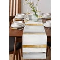 thumbnail image 3 of Table Runner Abstract Yellow Gray White Stripes Table Decoration for Kitchen Dinning Simple Style Table Decoration for Indoor Outdoor Party Wedding Decor 13x72inch, 3 of 7
