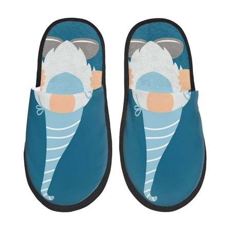 

Yiaed Nurse Doctor Gnomes Print Unisex House Slippers Slip on Warm Shoes Indoor Outdoor with Anti-slip sole-Large