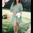 thumbnail image 4 of Robes pour Femmes 2025 Printemps Été Décolleté en V Profond Élégante Robe Courte à Nœud, 4 of 8