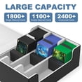 thumbnail image 7 of Mlikero Card Deck Case for Trading Cards 1800+, Trading Card Storage Box with 10 Dividers and 3 Foam Stoppers, Leather Magnetic Closure Commander Deck Box Fit for YuGiOh, MTG and Sport Cards, 7 of 7