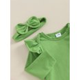 thumbnail image 5 of St. Patrick's Day Baby Girl Outfit 3 6 9 12 18 Months Long Sleeve Onesie Romper Lucky Clover Suspender Skirt Headband 3Pcs Clothes Set, 5 of 8