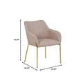 thumbnail image 3 of LeisureMod Dining Chair Upholstered in Velvet/Leather/Boucle with Padded Seat Curved Back Design and Gold Chrome Iron Legs for Modern Home, Kitchen, Office, Cafes Zaire Collection, 3 of 11