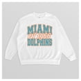 thumbnail image 4 of Women's Gameday Couture  White Miami Dolphins Oversized Faded Formation Premium Fleece Pullover Sweatshirt, 4 of 4