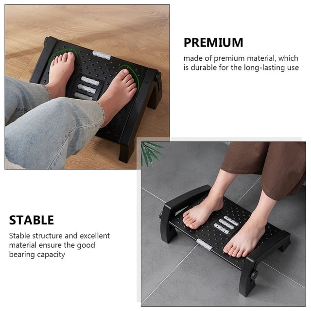 HINTRMENT 1Pc Practical Foot Stool with Massage and Anti Skid Features Black