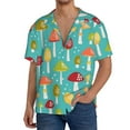 thumbnail image 3 of Balery Mushrooms Men's Casual Button Down Shirt Short Sleeve Textured Summer Cuban Beach Shirts-Medium, 3 of 7