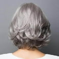 thumbnail image 3 of facefd Perruques pour Femmes Cheveux Bouclés Cosplay Perruque avec Rose Perruques en Filet Argent 35cm, 3 of 9