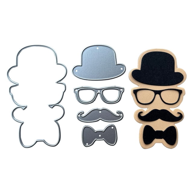 Matrices de corte MALISTLN para barba, sombrero, gafas y moño